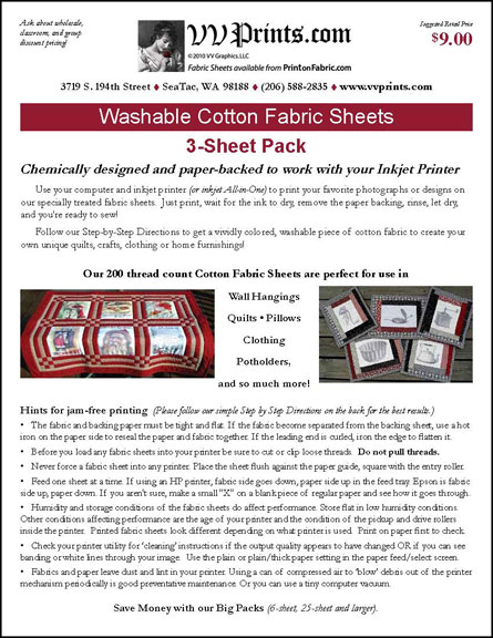 [3-sheet pack Cotton Poplin Fabric Sheets]